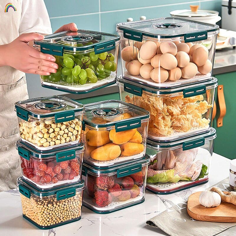 Organizador de Geladeira Premium com Tampa e Marcador de Data - Nidus