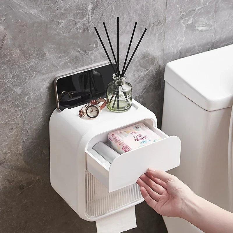 Caixa Para Papel Higiênico - Com Suporte Para Celular - Nidus