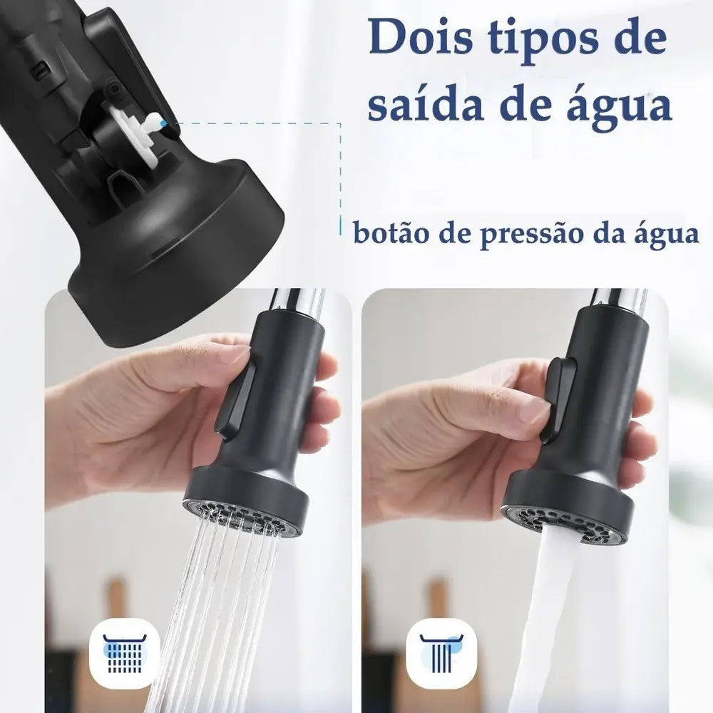 Torneira Gourmet com Chuveiro 360° - Sofisticação e Praticidade para Sua Cozinha - Nidus