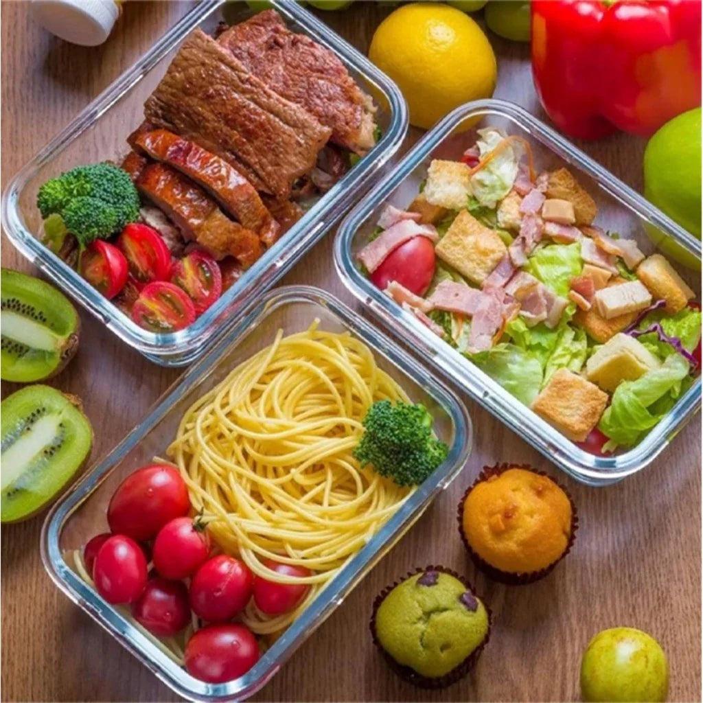 Kit Potes de Vidro Hermético Retangular 5 ou 10 Unidades - Nidus
