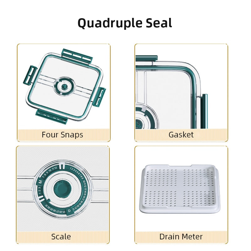 Organizador de Geladeira Premium com Tampa e Marcador de Data - Nidus