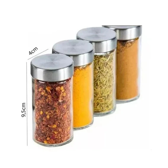 Porta Tempero Condimento Prata Giratório 12 Potes - Nidus