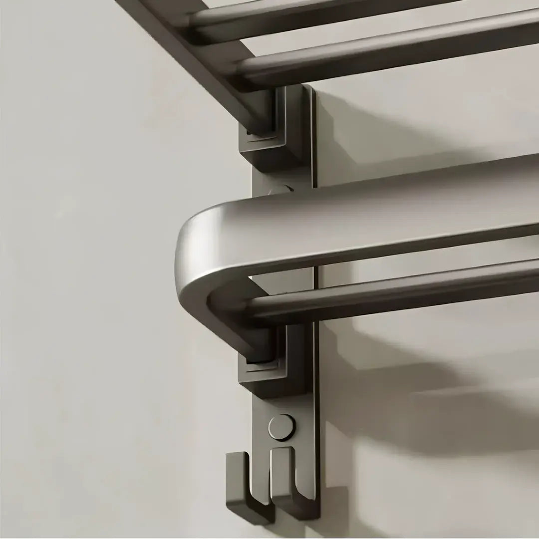 Porta Toalhas Duplo em Aço Inox 60cm para Organização de Banheiro - Nidus