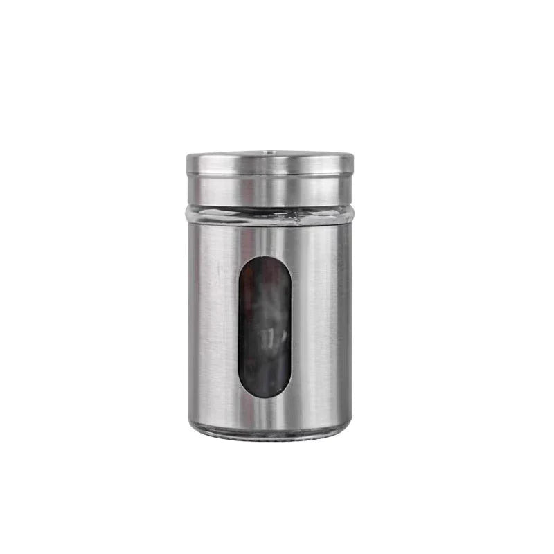Kit 6 Porta Condimentos em Aço Inox e Vidro - Nidus