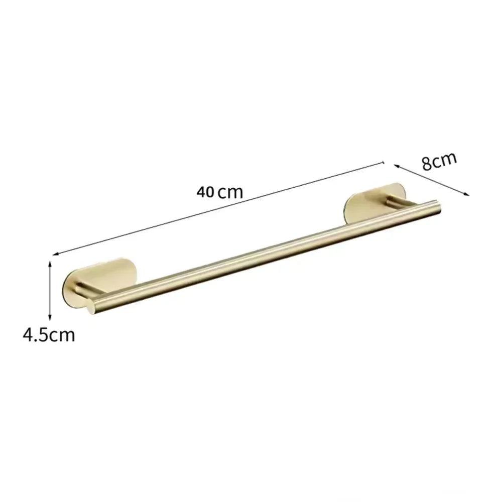 Kit Acessórios Banheiro Cabide Toalheiros Papeleira 4 Peças Dourado - Nidus