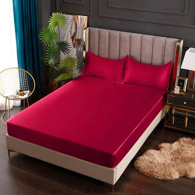 Conjunto Sleep Luxury™ /  Jogo de Lençol em Seda Cetim + Fronhas -Nidus
