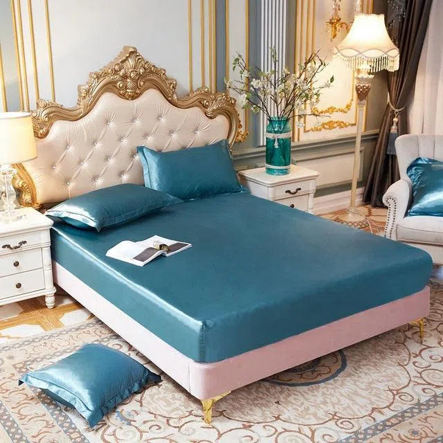 Conjunto Sleep Luxury™ /  Jogo de Lençol em Seda Cetim + Fronhas -Nidus