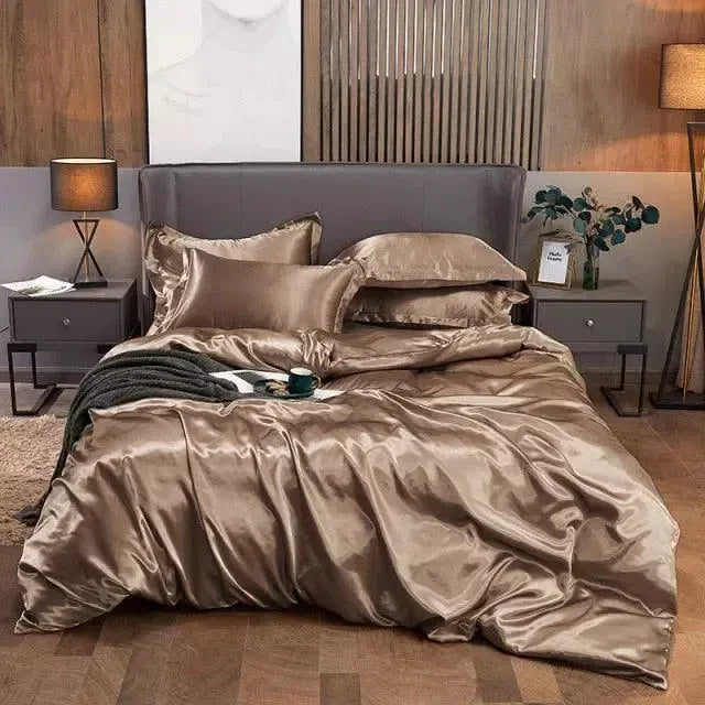 Conjunto de Roupas de Cama de Cetim Funnry 4 Peças Super Soft - Nidus