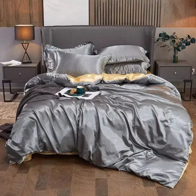 Conjunto de Roupas de Cama de Cetim Funnry 4 Peças Super Soft - Nidus