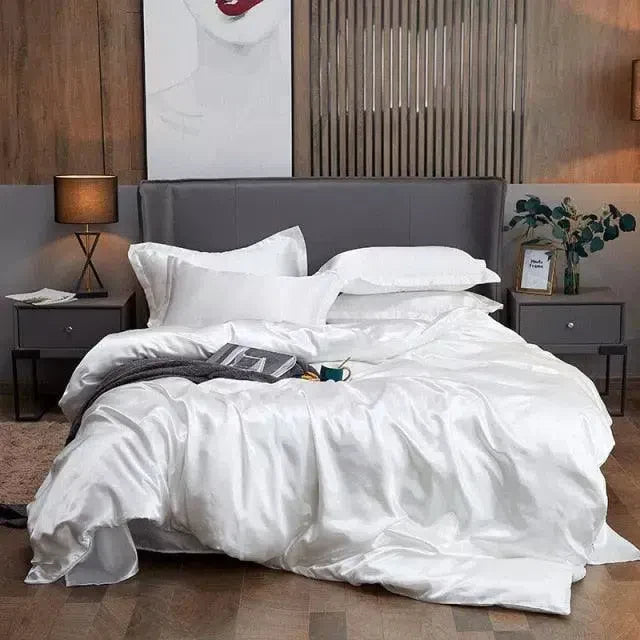 Conjunto de Roupas de Cama de Cetim Funnry 4 Peças Super Soft - Nidus