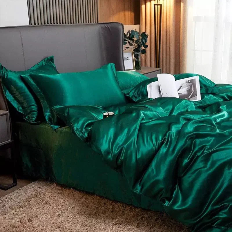 Conjunto de Roupas de Cama de Cetim Funnry 4 Peças Super Soft - Nidus