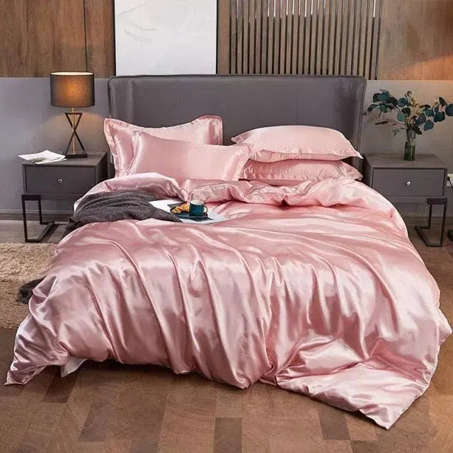 Conjunto de Roupas de Cama de Cetim Funnry 4 Peças Super Soft - Nidus