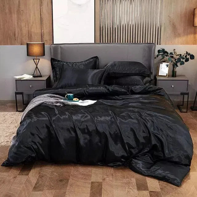 Conjunto de Roupas de Cama de Cetim Funnry 4 Peças Super Soft - Nidus