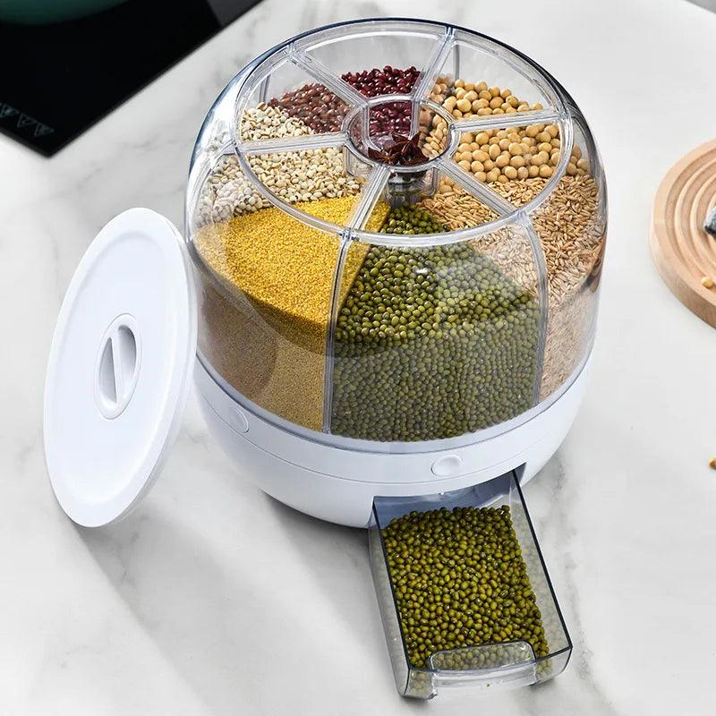Dispenser Giratório de Grãos Automático 6 em 1
