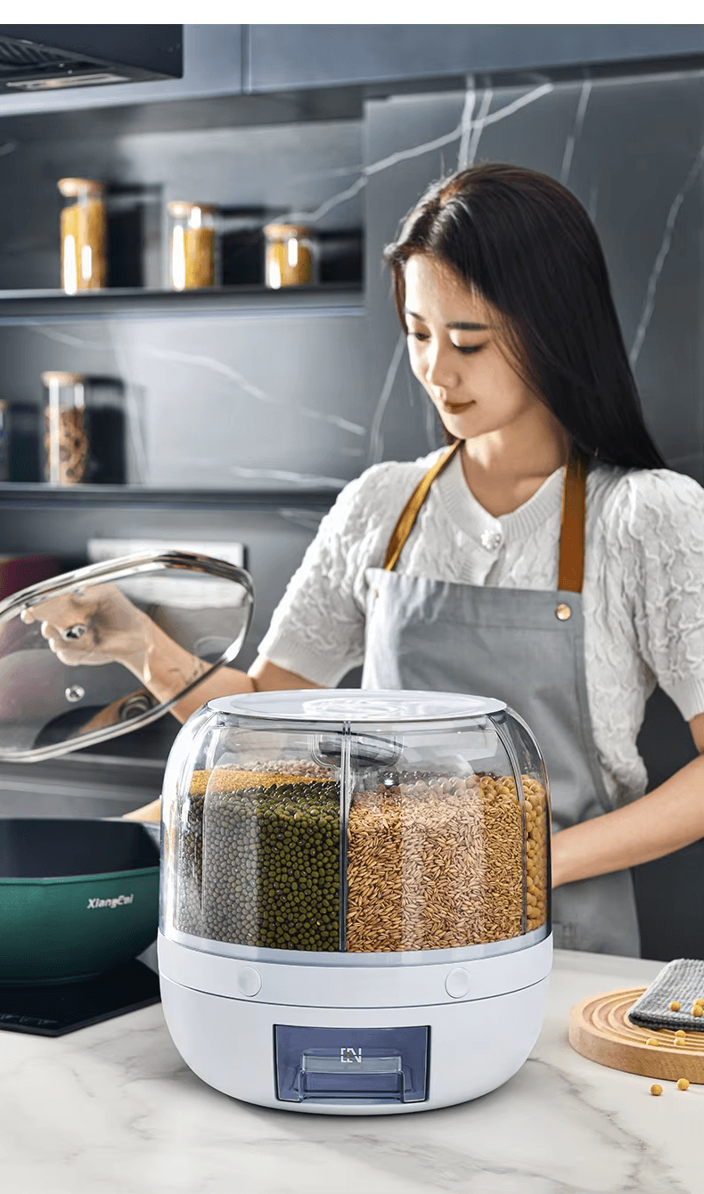 Dispenser Giratório de Grãos Automático 6 em 1