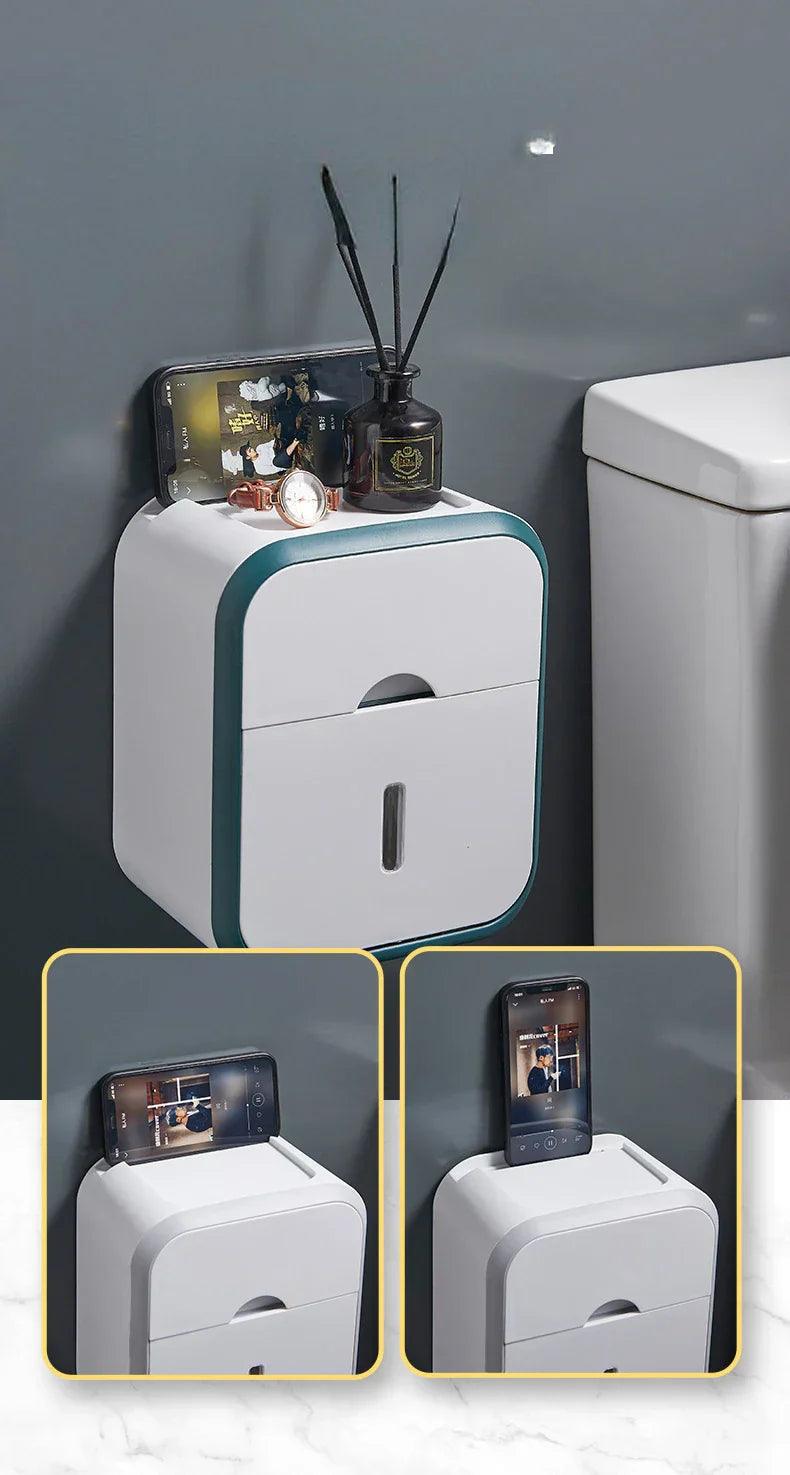 Caixa Para Papel Higiênico - Com Suporte Para Celular - Nidus