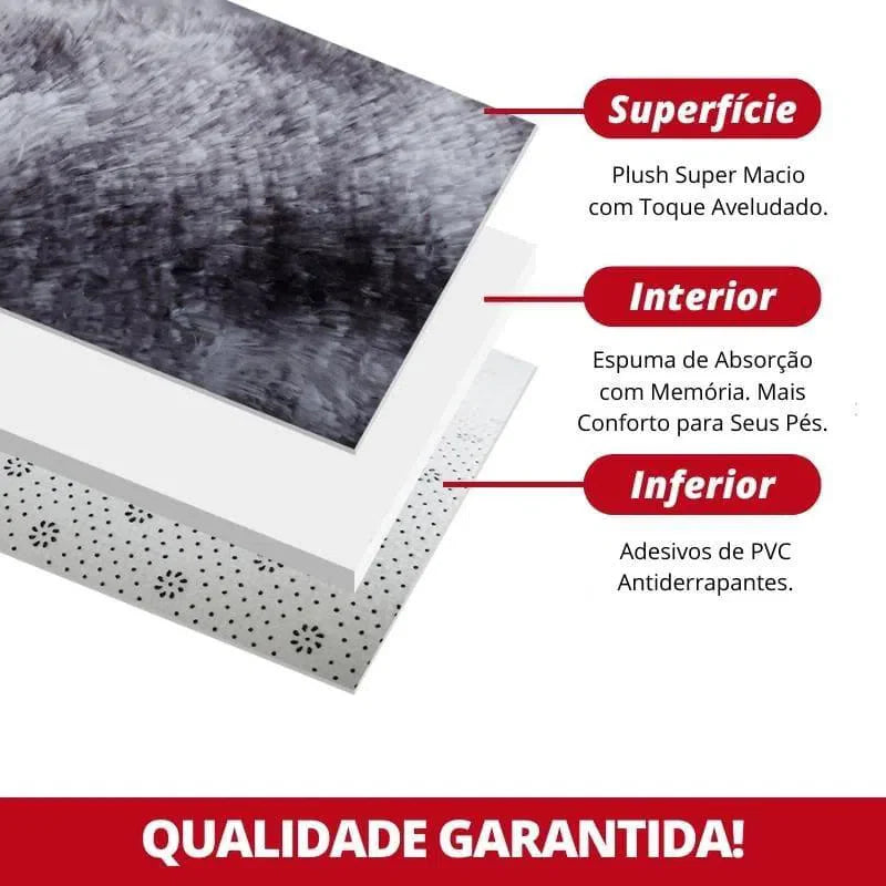 Tapete Felpudo Liso Preto Nidus House — Macio, Antiderrapante e Lavável