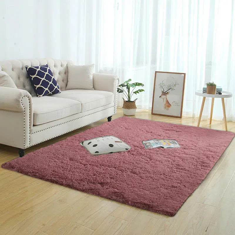Tapete Felpudo Liso Rosa Escuro Nidus House — Macio, Antiderrapante e Lavável