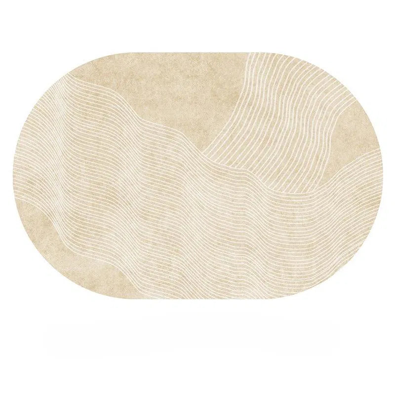 Tapete Irregular Oval Plush Nidus House — Macio, Antiderrapante e Lavável