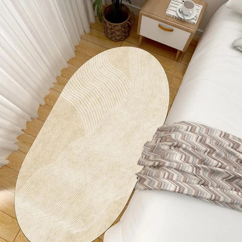 Tapete Irregular Oval Plush Nidus House — Macio, Antiderrapante e Lavável