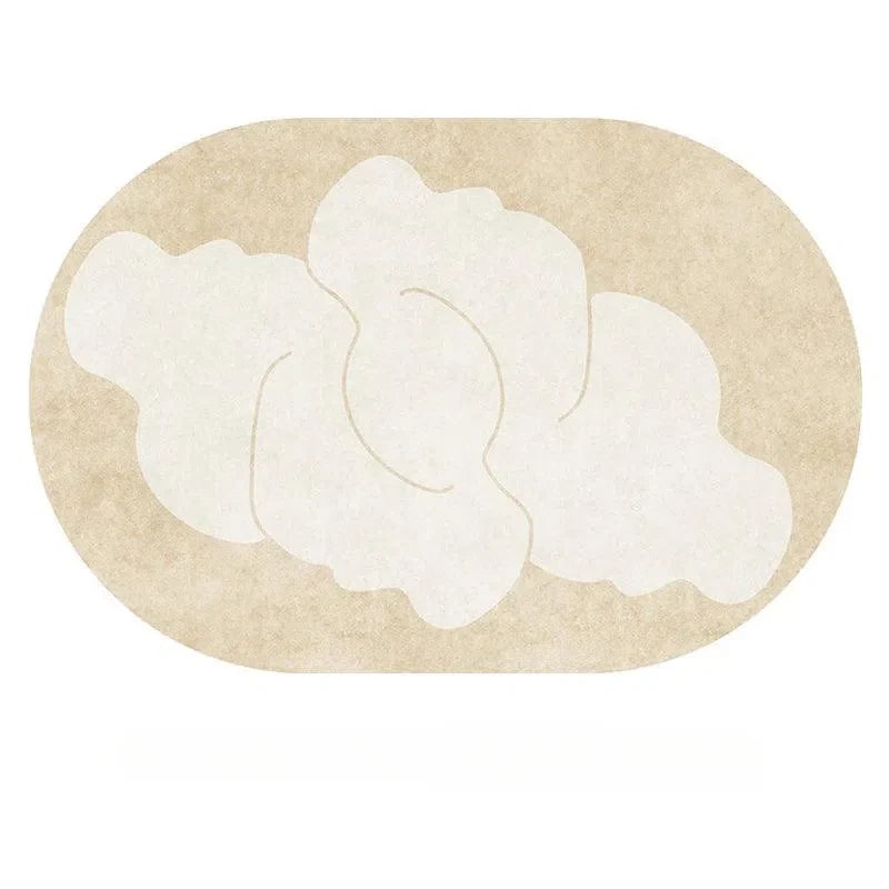 Tapete Irregular Oval Plush Nidus House — Macio, Antiderrapante e Lavável