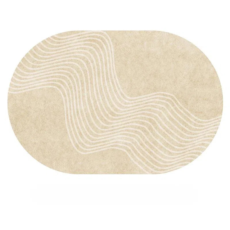 Tapete Irregular Oval Plush Nidus House — Macio, Antiderrapante e Lavável