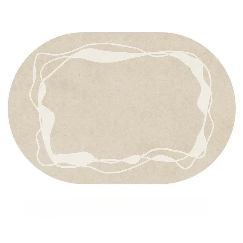 Tapete Irregular Oval Plush Nidus House — Macio, Antiderrapante e Lavável