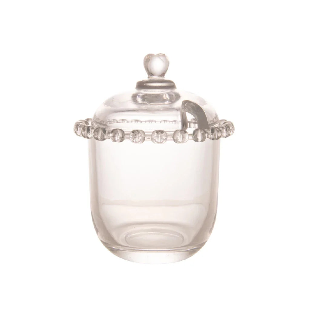 Açucareiro de Cristal 200ml – Design Coração com Tampa e Colher Transparente - Nidus