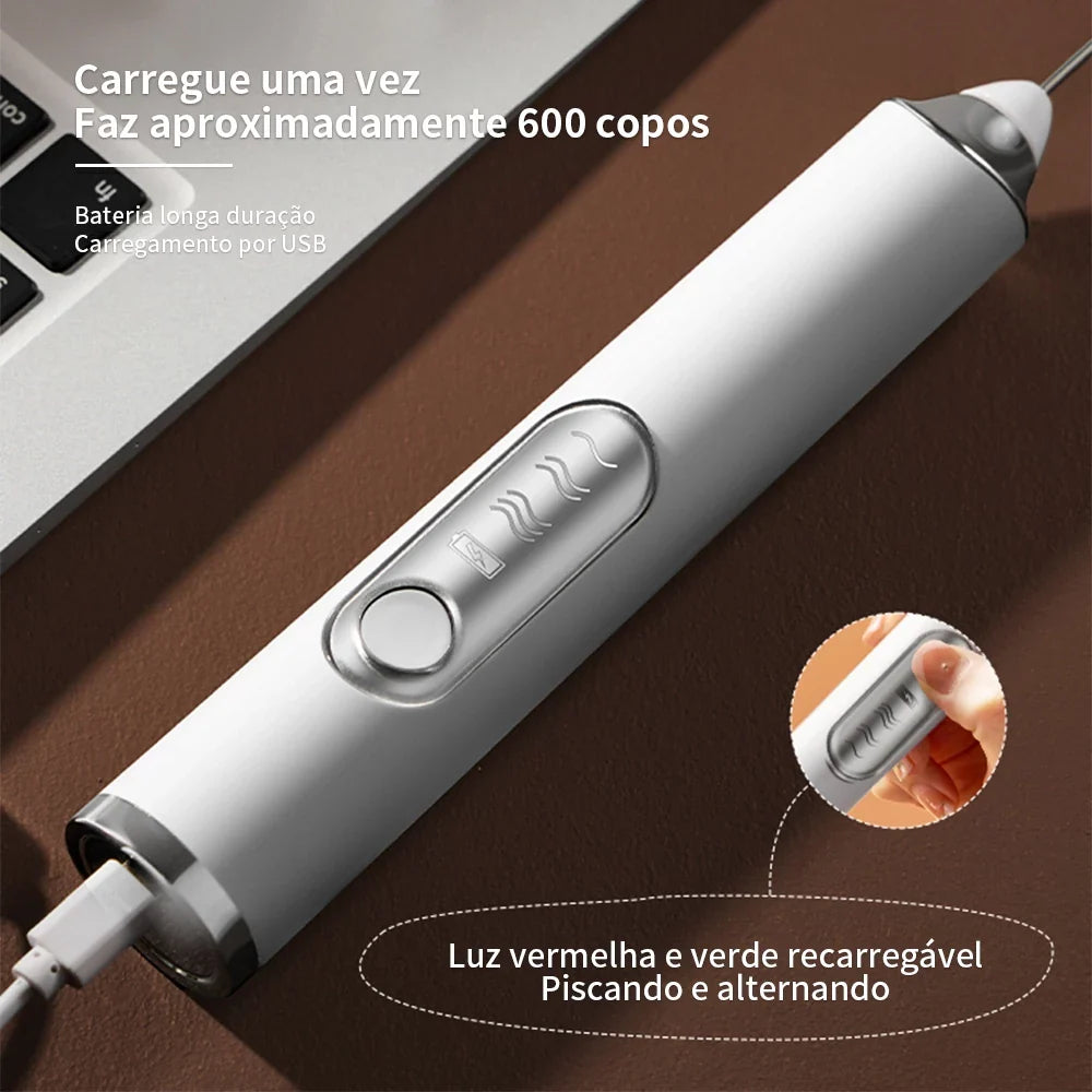 Mini Mixer Elétrico 2 em 1 – Batedor e Misturador para Café, Leite, Ovos e Bebidas