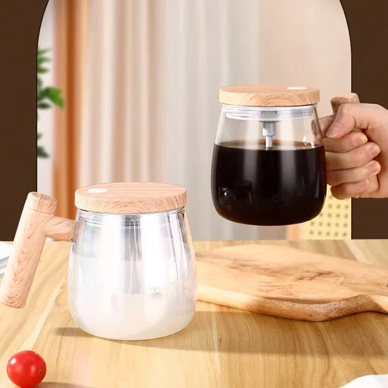 Caneca Elétrica de Mistura Automática Com Cabo De Madeira 400ml - Nidus