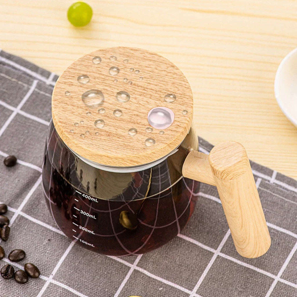 Caneca Elétrica de Mistura Automática Com Cabo De Madeira 400ml - Nidus
