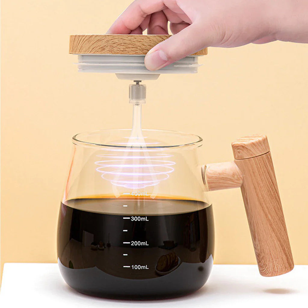 Caneca Elétrica de Mistura Automática Com Cabo De Madeira 400ml - Nidus