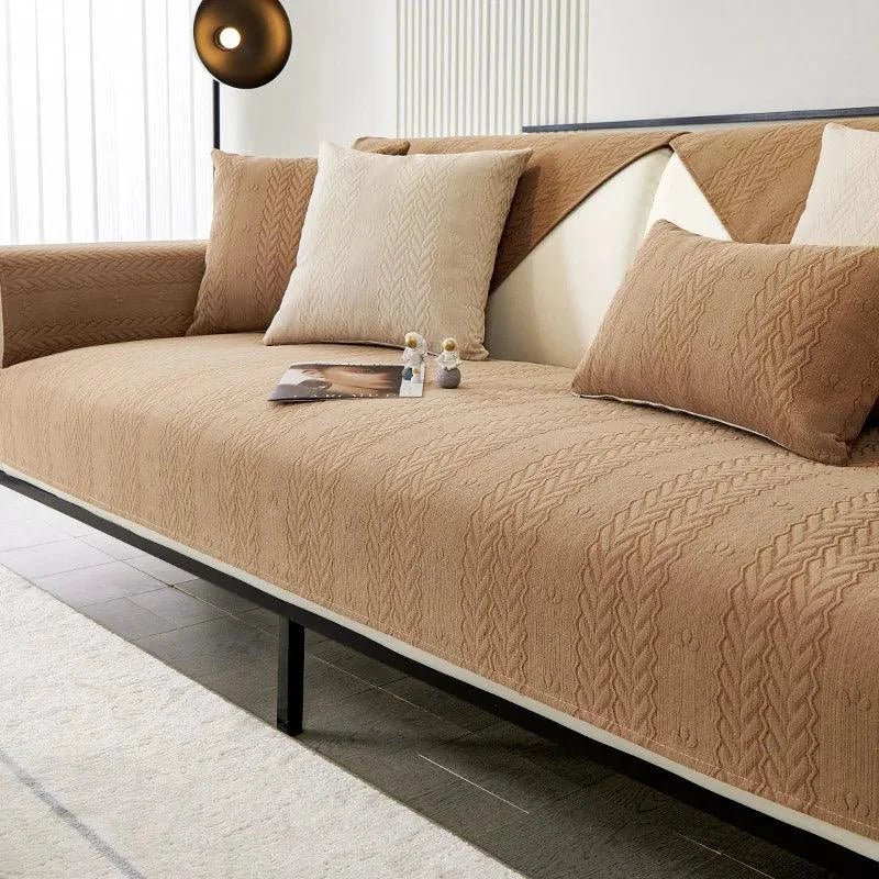 capa sofá chenille premium cinza moderno | nidus house