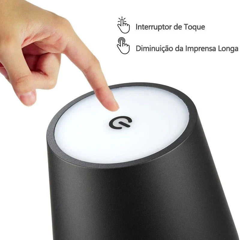 Luminária De Mesa Led Sem Fio Recarregável - Nidus