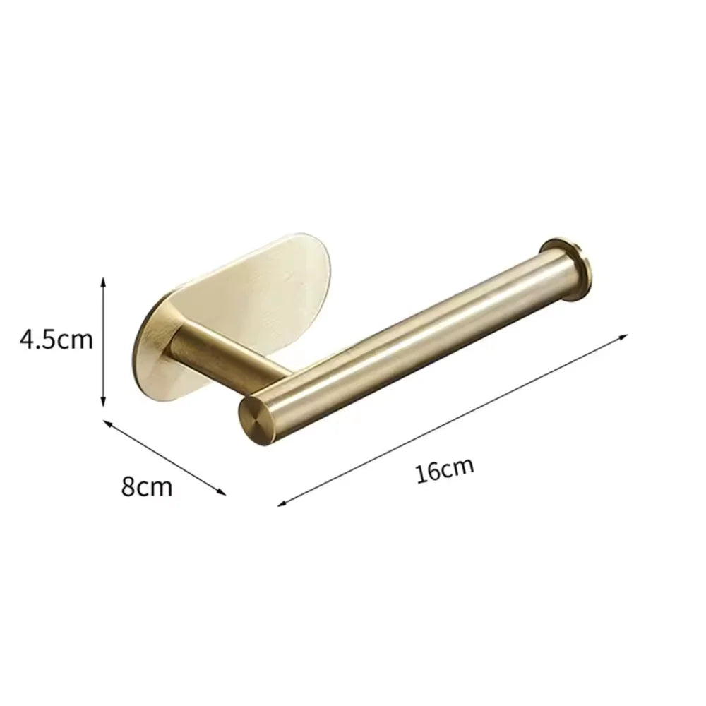 Kit Acessórios Banheiro Cabide Toalheiros Papeleira 4 Peças Dourado - Nidus