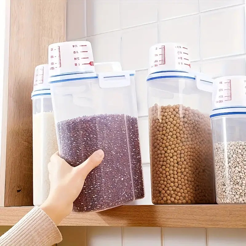 Kit 3 Potes Hermético 2L Com Medidor Organizador De Alimentos - Nidus