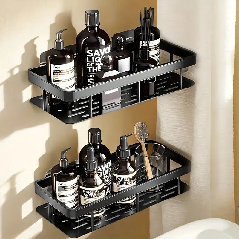 Prateleira Porta Shampoo Sem Furo - Nidus House (Kit c/ 2) – Alumínio Anticorrosivo, Adesiva