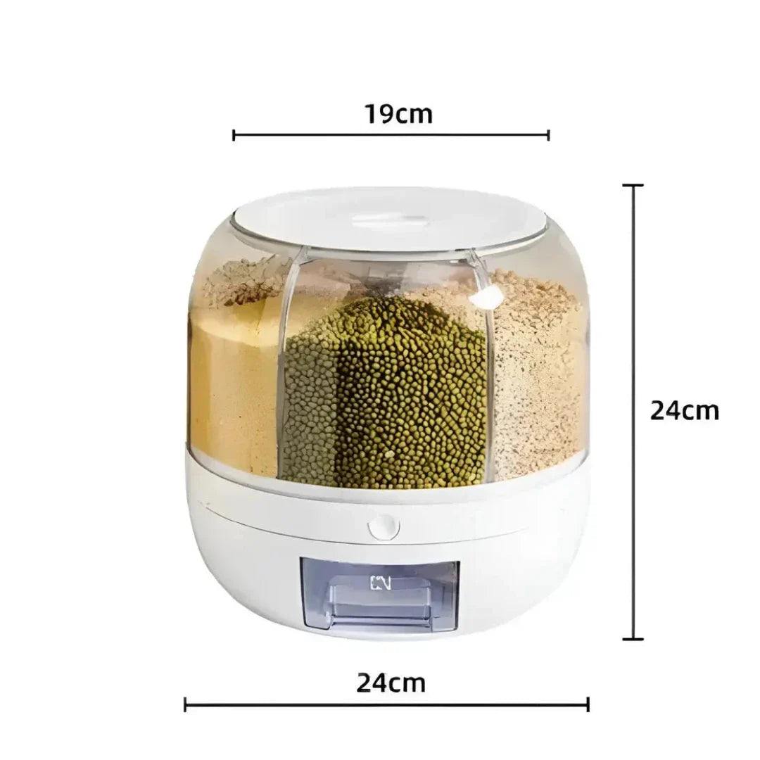 Dispenser de Cereais Giratório com 6 Divisórias - Nidus