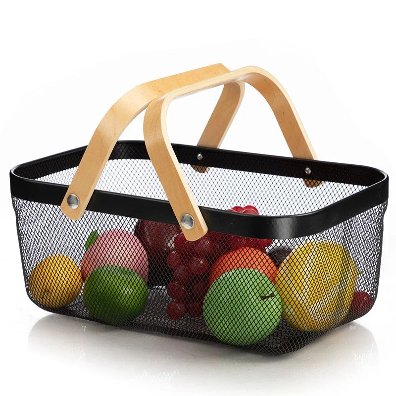 Fruteira Organizadora Cesto Multiuso Alça Dupla - Nidus