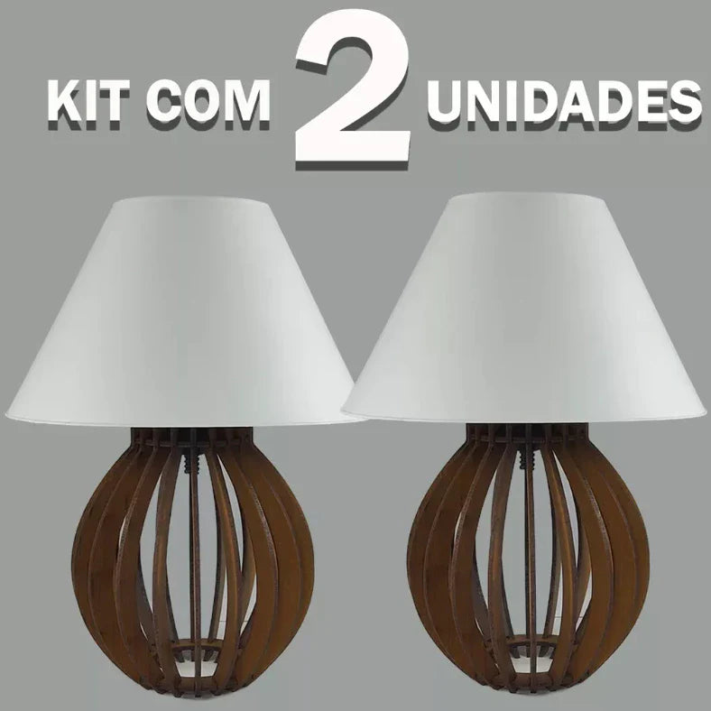 Kit 2 Abajures La Finesse com Cúpula – Elegância e Sofisticação para Sua Decoração - Nidus