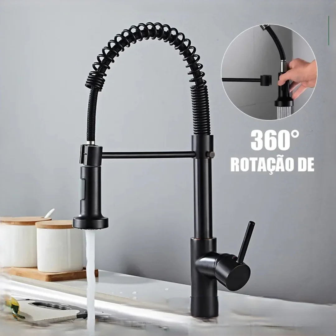 Torneira Gourmet com Chuveiro 360° - Sofisticação e Praticidade para Sua Cozinha - Nidus