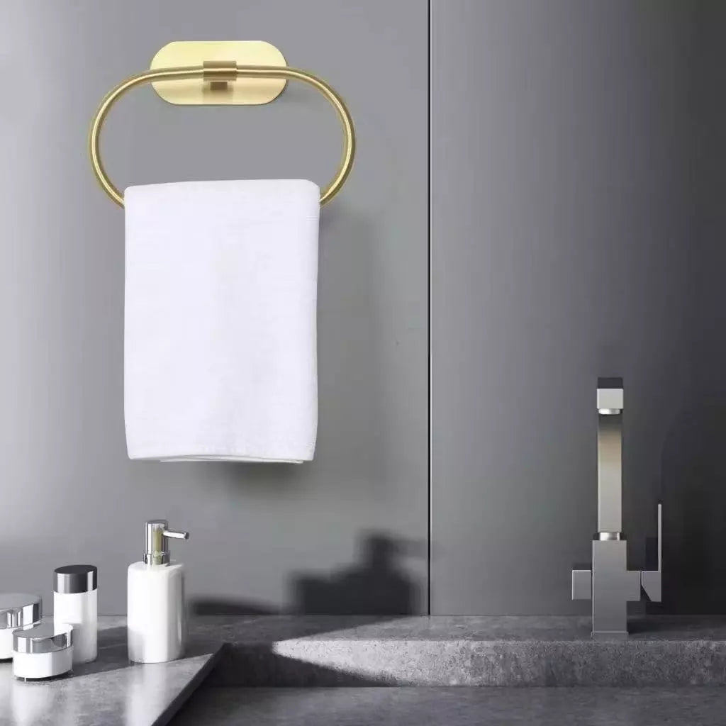 Kit Acessórios Banheiro Cabide Toalheiros Papeleira 4 Peças Dourado - Nidus