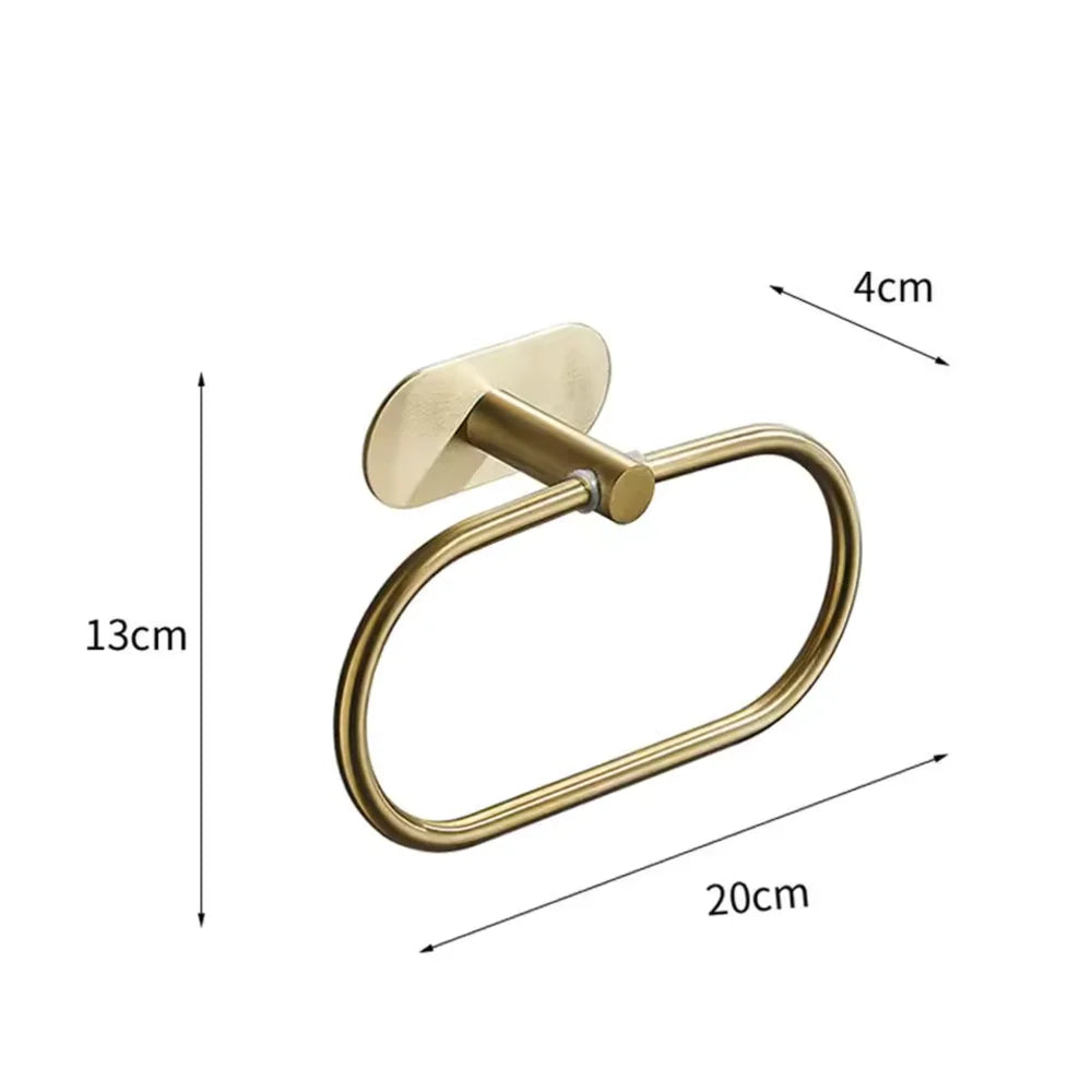 Kit Acessórios Banheiro Cabide Toalheiros Papeleira 4 Peças Dourado - Nidus