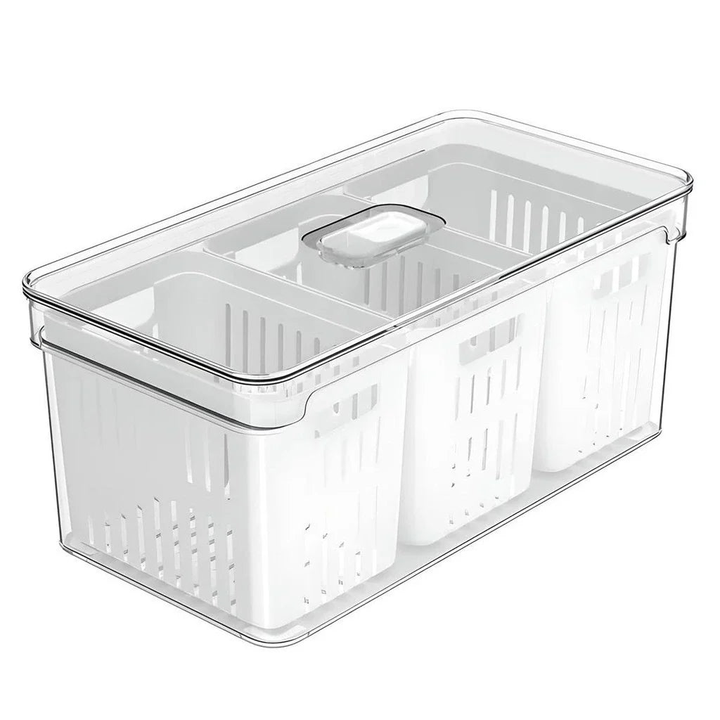 Organizador ClearFresh 5L – Kit com 3 Cestos Naturais - Nidus