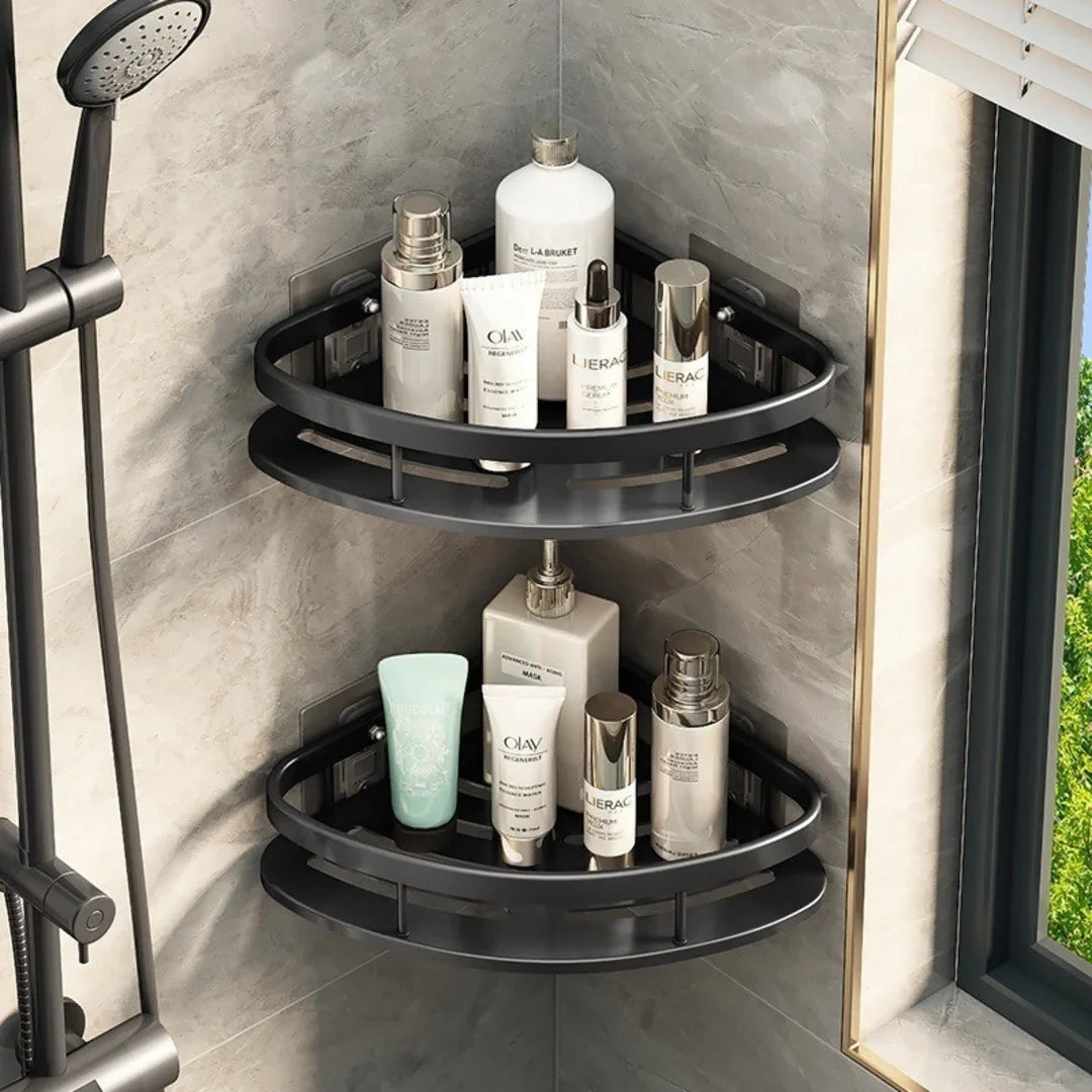 Kit 2 Suportes de Shampoo sem Furo Prateado | Nidus House