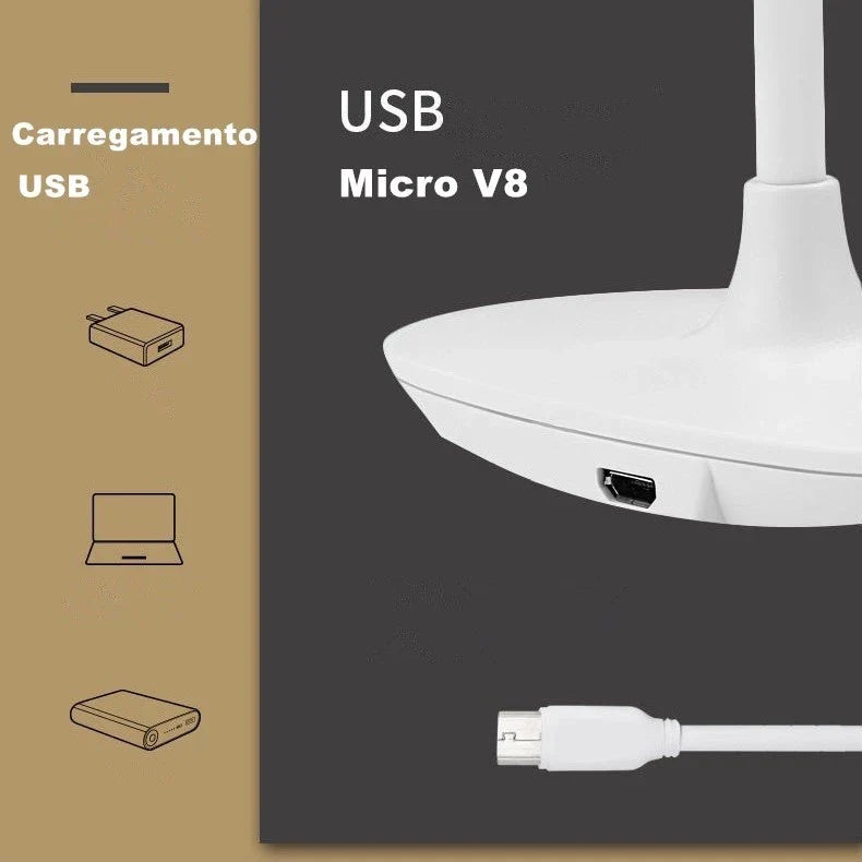 Luminária De Mesa Recarregável Flexível Sem Fio - Nidus