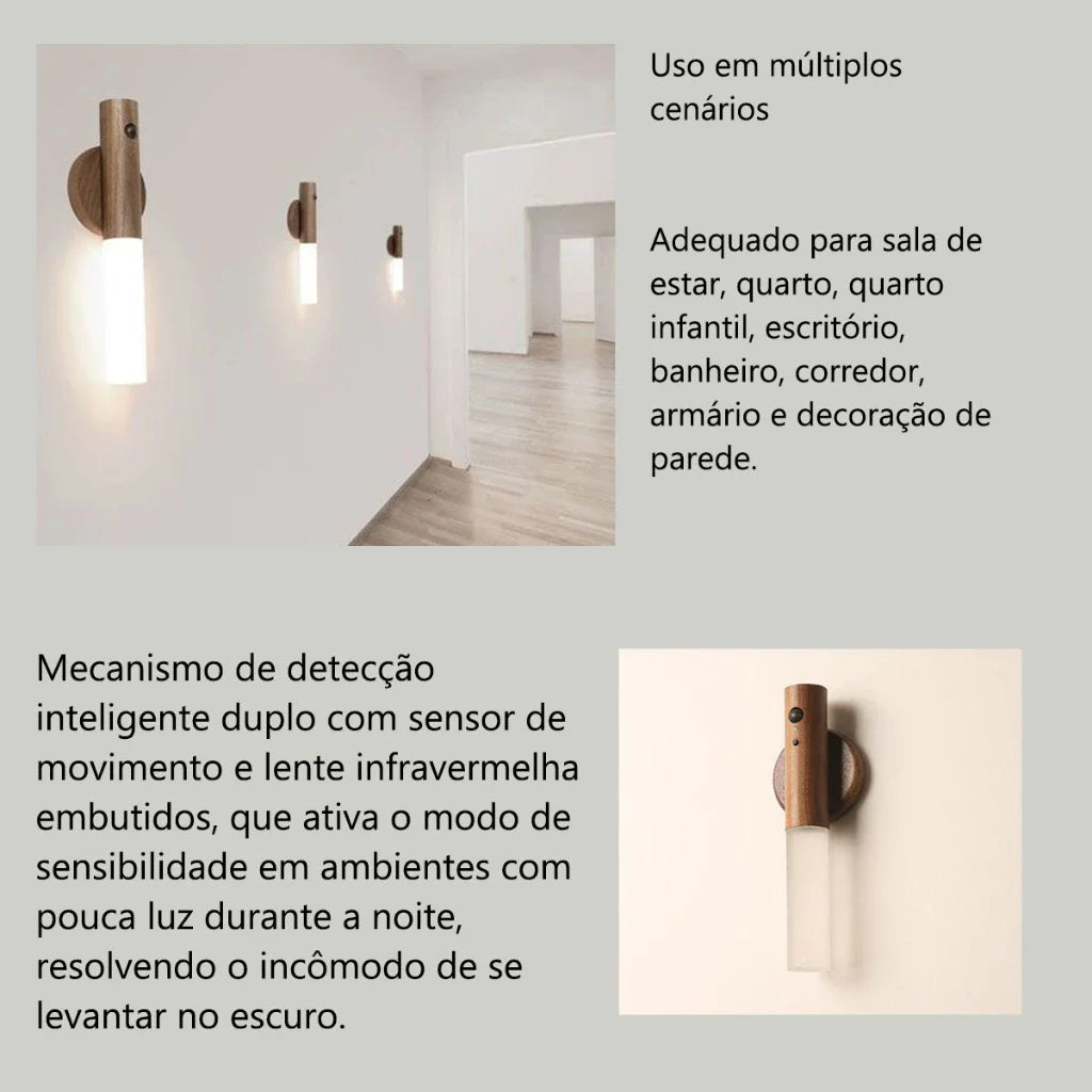 Luminária Magnética de Parede com Sensor Inteligente - Nidus