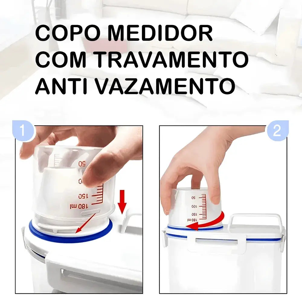 Pote Hermético 2L Com Medidor Organizador De Alimentos Mantimentos - Nidus