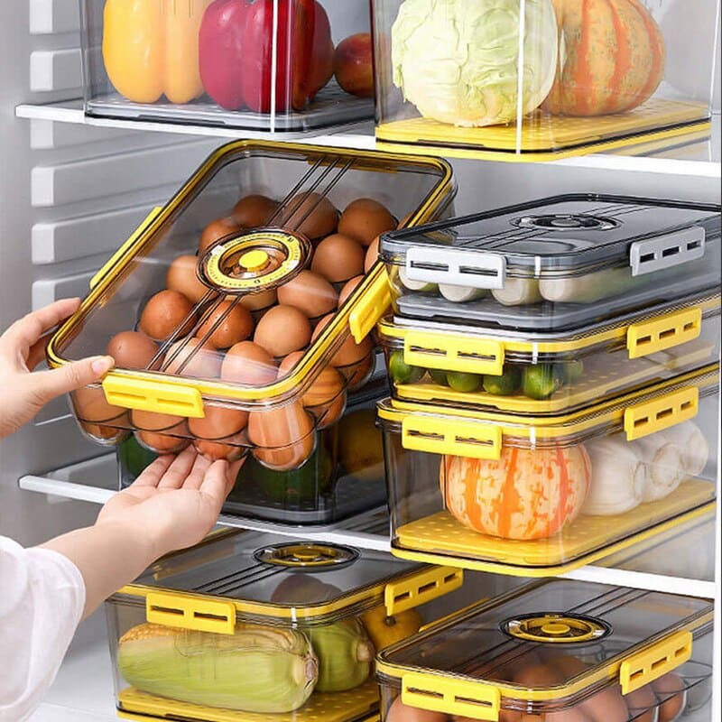 Organizador de Geladeira Premium com Tampa e Marcador de Data - Nidus