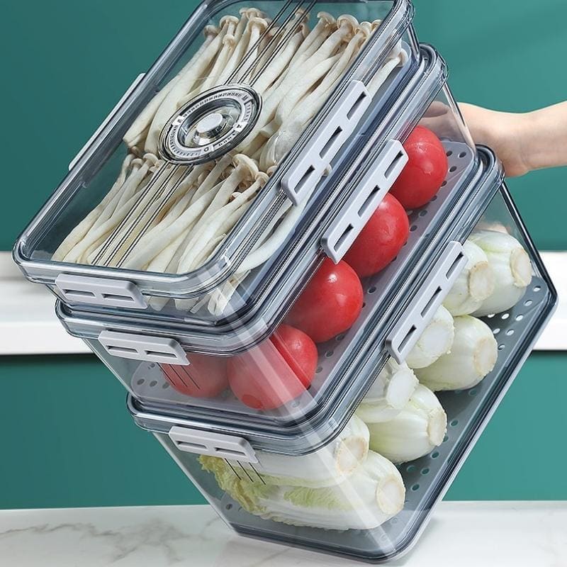 Organizador de Geladeira Premium com Tampa e Marcador de Data - Nidus